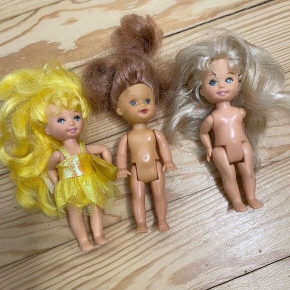 M&C Barbie Toddler 4‎ Dolls Lot of 3 Mini Kelly Girls Blonde Yellow Brown Hair - Picture 3 of 6